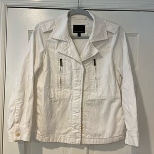 Banana Republic White Linen Blend Utility Jacket | Size Small